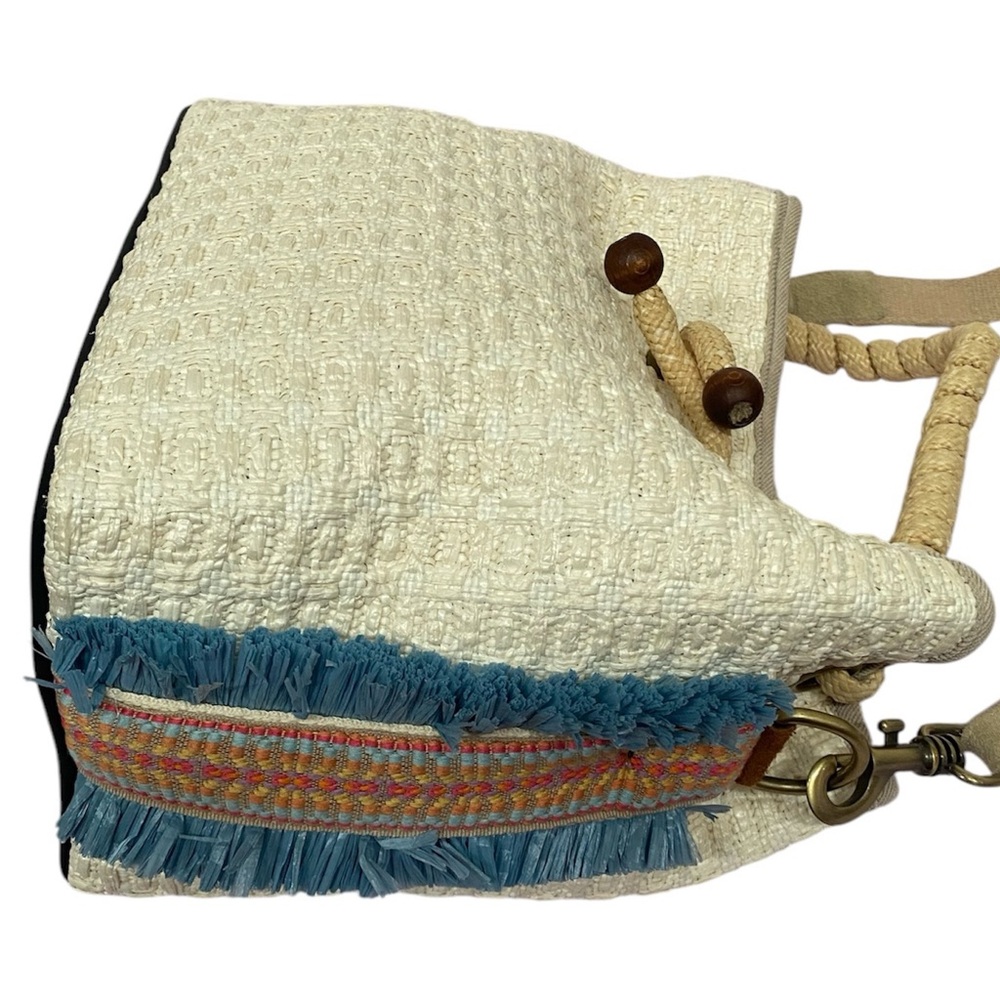 Viamailbag Cayon Fringe Tot Handle Bucket Bag-Made In Italy View 4